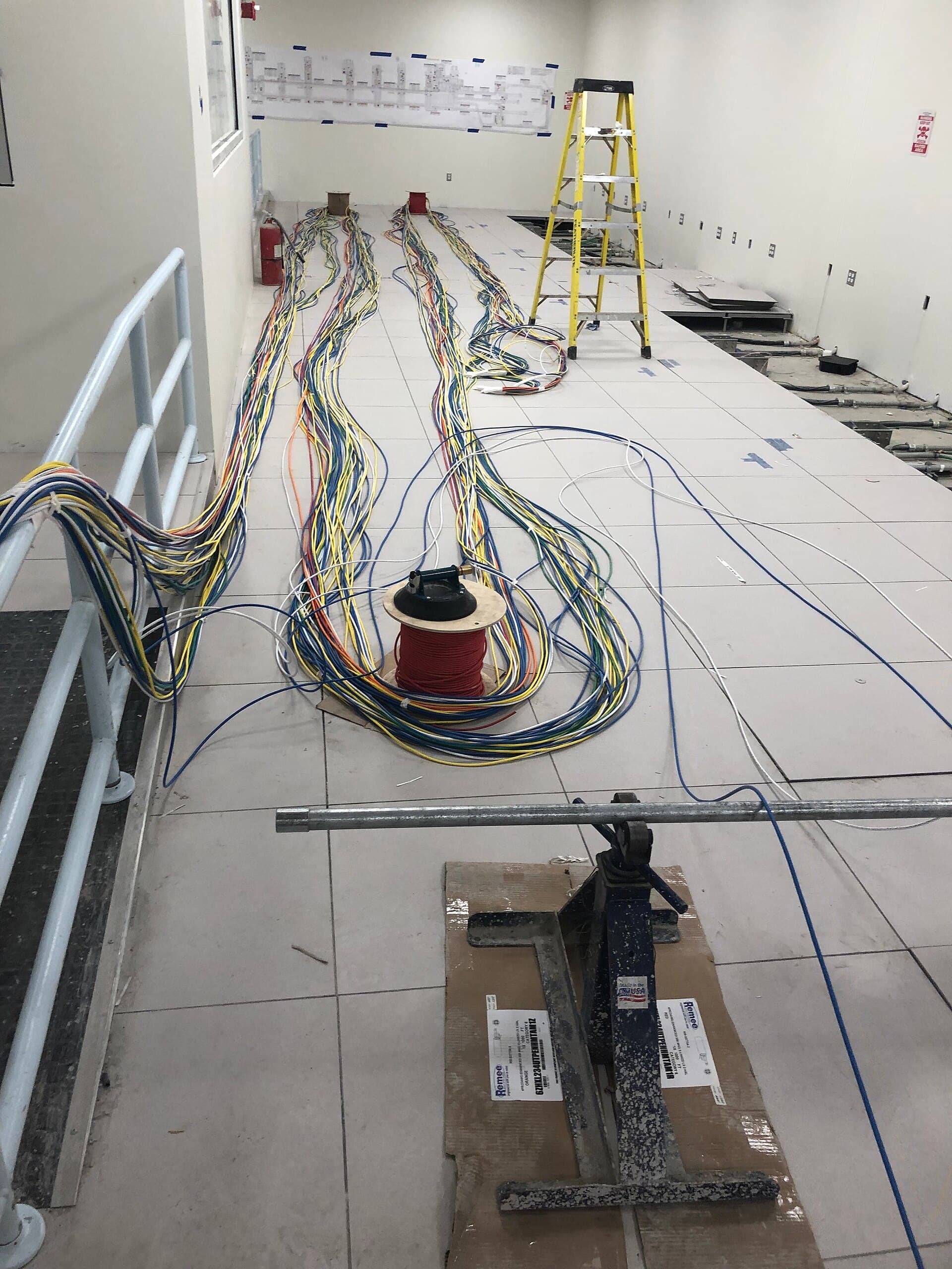 Data cables prepared for under-floor installation